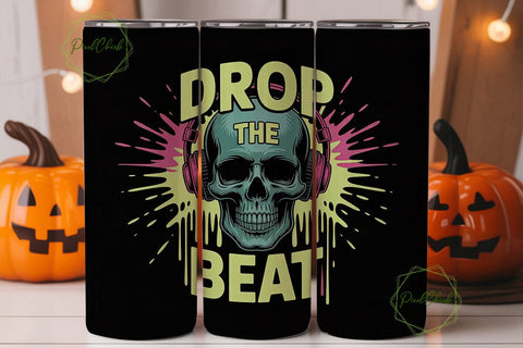 Drop The Beat 20oz Tumbler Wrap Sublimation PixelChick 