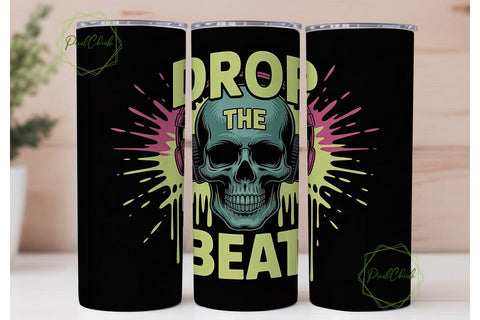 Drop The Beat 20oz Tumbler Wrap Sublimation PixelChick 