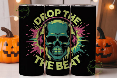 Drop The Beat 20oz Tumbler Wrap Sublimation PixelChick 