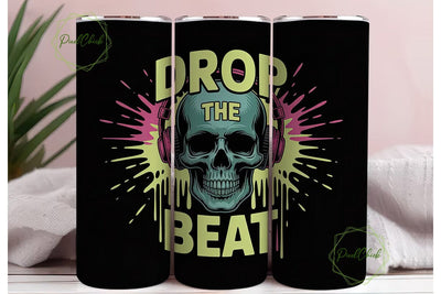 Drop The Beat 20oz Tumbler Wrap Sublimation PixelChick 
