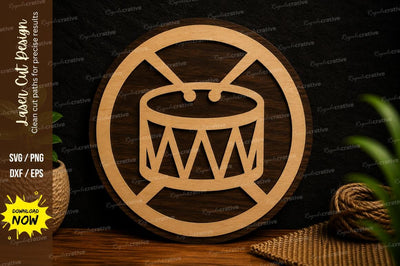 Drum And Sticks Ornament Laser Cut SVG File SVG Regulrcrative 