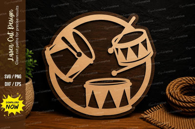 Drum Collection Ornament Laser Cut SVG File SVG Regulrcrative 