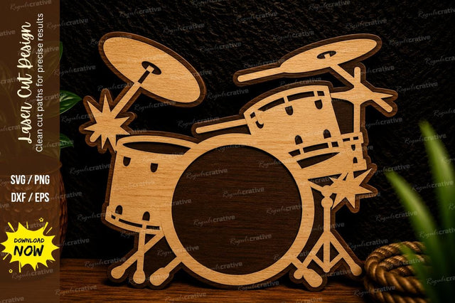Drum Kit Silhouette Laser Cut Svg Design SVG Regulrcrative 