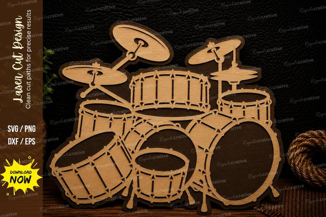 Drum Kit Silhouette Laser Cut Svg Design SVG Regulrcrative 