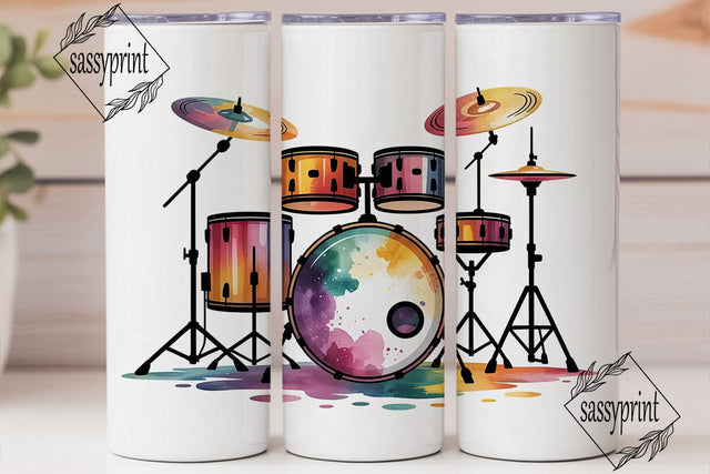 Drum Set 20oz Tumbler Design Sublimation sassyprint 