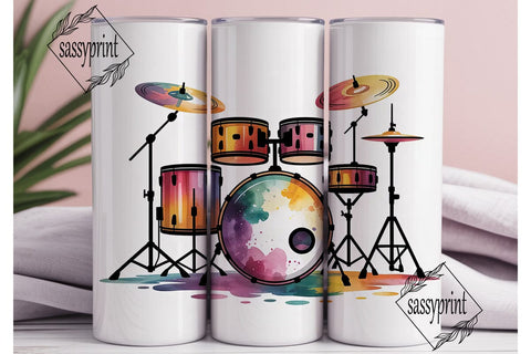 Drum Set 20oz Tumbler Design Sublimation sassyprint 