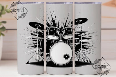 Drum Set Explosion 20oz Tumbler Wrap Sublimation sassyprint 