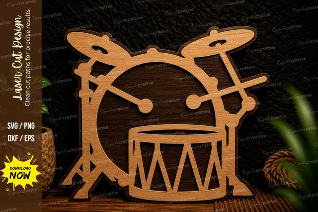 Drum Set Laser Cut Svg Design SVG Regulrcrative 