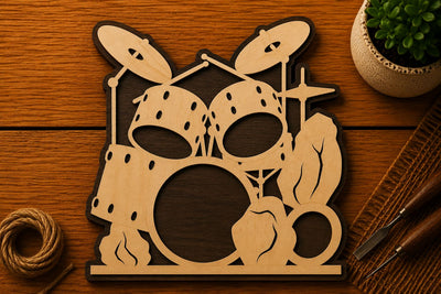 Drum Set Music Band Design Laser Cut SVG File SVG Regulrcrative 