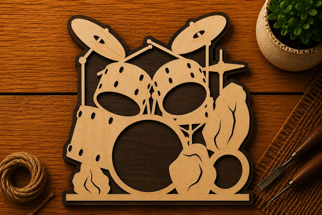 Drum Set Music Band Design Laser Cut SVG File SVG Regulrcrative 