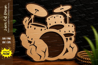 Drum Set Music Ornament Laser Cut SVG File SVG Regulrcrative 