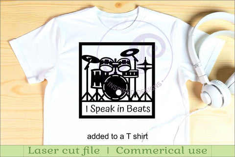 Drums name sign design for laser cutting or cards SVG APInspireddesigns 