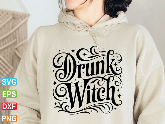 Drunk Witch SVG PNG, Funny Halloween Svg SVG Creativeart88 