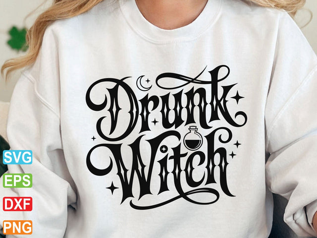 Drunk Witch SVG PNG, Funny Halloween Svg SVG Creativeart88 