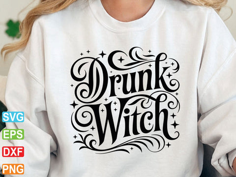 Drunk Witch SVG PNG, Funny Halloween Svg SVG Creativeart88 