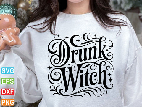 Drunk Witch SVG PNG, Funny Halloween Svg SVG Creativeart88 