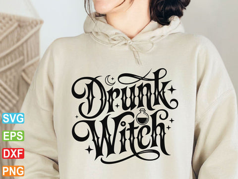 Drunk Witch SVG PNG, Funny Halloween Svg SVG Creativeart88 