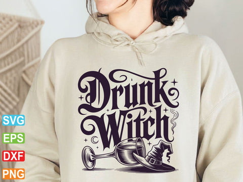 Drunk Witch SVG PNG, Funny Halloween Svg SVG Creativeart88 