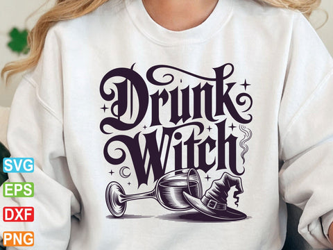 Drunk Witch SVG PNG, Funny Halloween Svg SVG Creativeart88 