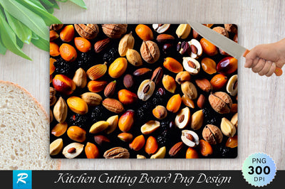 Dry Fruits Background Cutting Board Sublimation Regulrcrative 