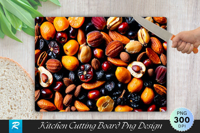 Dry Fruits Background Cutting Board Sublimation Regulrcrative 