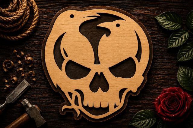 Dual Raven Skull Gothic Art Laser Cut SVG File SVG Regulrcrative 