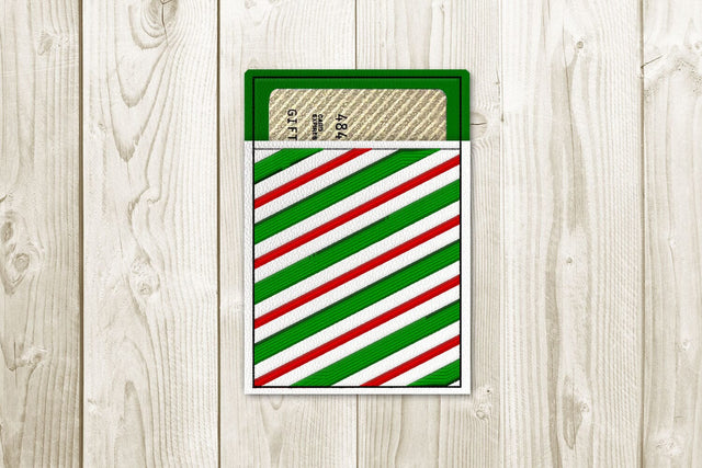 Dual Stripe Christmas Gift Card Holder ITH Applique Embroidery Embroidery/Applique DESIGNS Risa Rocks It 