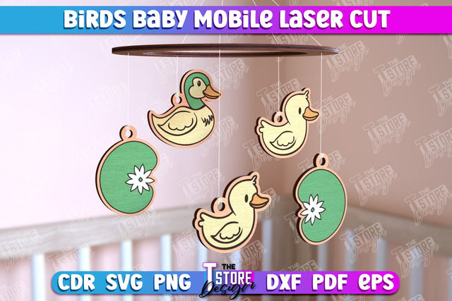 Duck Baby Mobile | Birds Design | Baby Room Décor | New Born | CNC Files SVG The T Store Design 