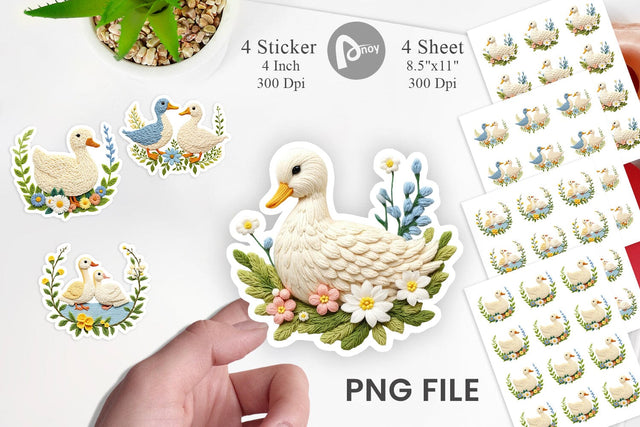 Duck Embroidery Sticker Sublimation artnoy 