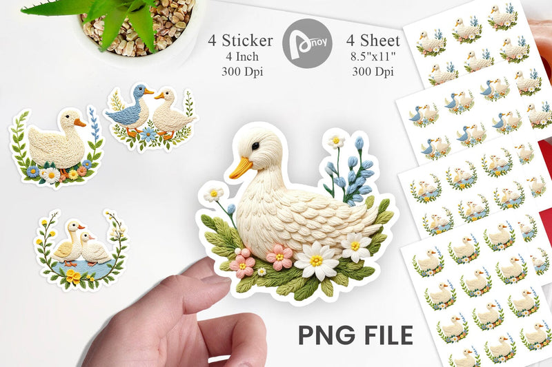 Duck Embroidery Sticker Sublimation artnoy 