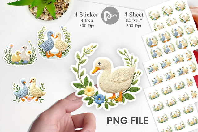 Duck Embroidery Sticker Sublimation artnoy 