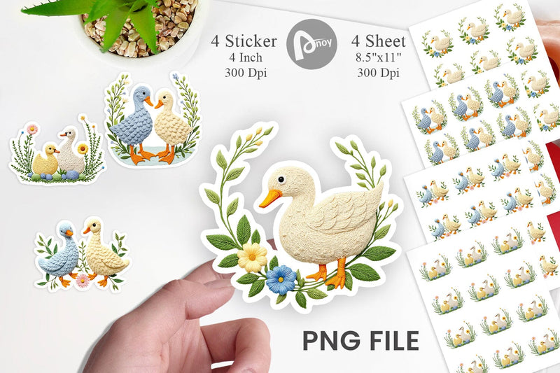 Duck Embroidery Sticker Sublimation artnoy 