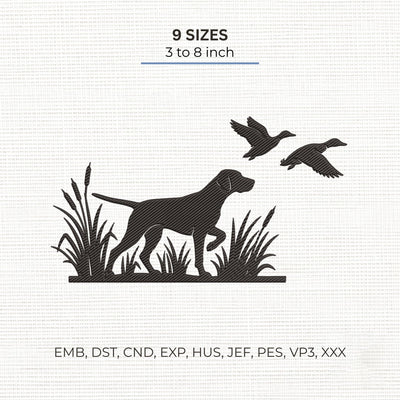 Duck Hunting Dog Embroidery Design – Labrador Retriever Goose Hunting Silhouette Machine Embroidery File Embroidery/Applique DESIGNS PatternFeed8 