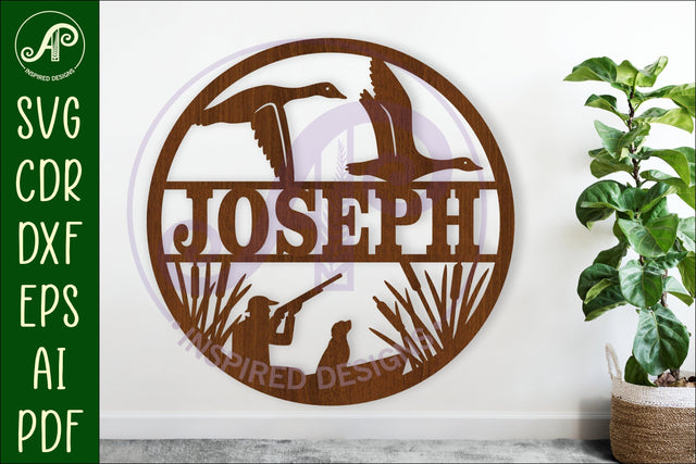 Duck hunting name wall art sign, SVG file SVG APInspireddesigns 