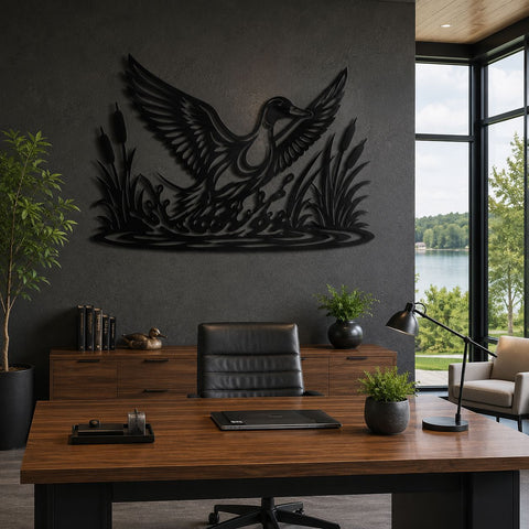 Duck Landing Water Laser SVG | Duck in Marsh DXF | Waterfowl Plasma CNC Cut File | Laser Cut Svg | Hunting Decor | Cnc Metal Art SVG HappyDesignStudio 