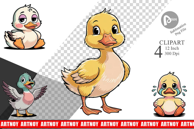 Duck Mood Clipart Sublimation artnoy 