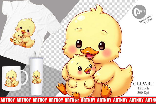 Duck Mother's Day Clipart Sublimation artnoy 