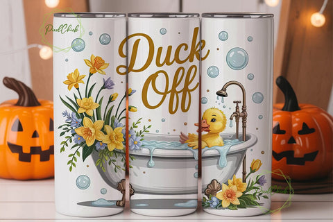 Duck Off 20oz Tumbler Wrap Sublimation PixelChick 