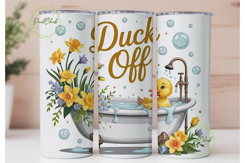 Duck Off 20oz Tumbler Wrap Sublimation PixelChick 