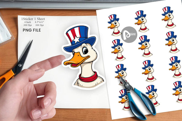 Duck Patriotic Sticker Sublimation artnoy 