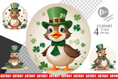 Duck St. Patrick Clipart Sublimation artnoy 