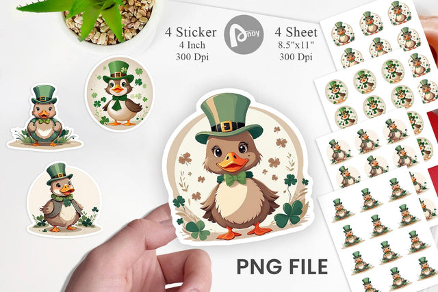 Duck St. Patrick Sticker Sublimation artnoy 