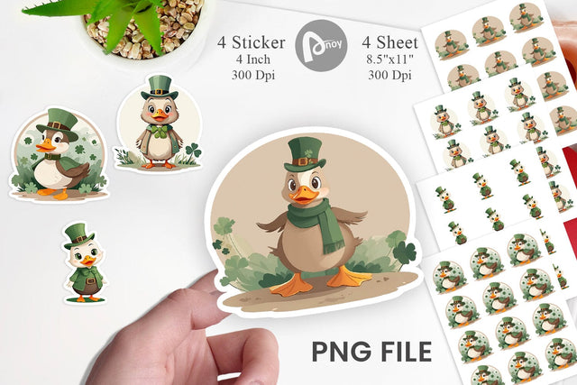 Duck St. Patrick Sticker Sublimation artnoy 
