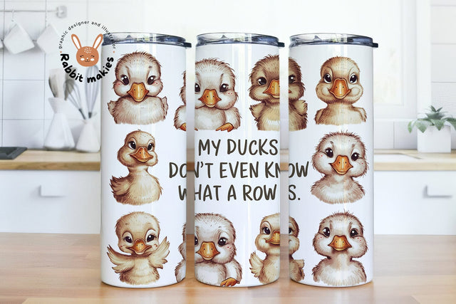 Duck Tumbler Wrap 20 oz Skinny Tumbler Sublimation Design, Ducks In A Row PNG Instant Digital Download Only, Funny Animal Tumbler Wraps Sublimation Rabbitmakies 