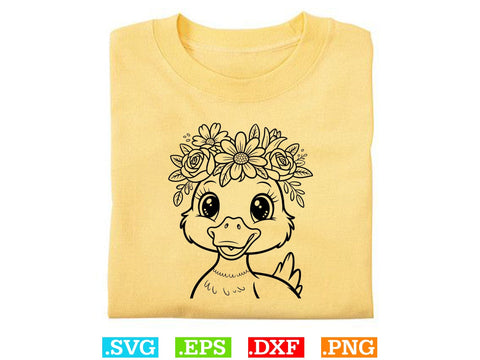 Duck With Flowers Svg Bundle, Cute Duck Svg, Cute Bird Svg SVG Creativeart88 