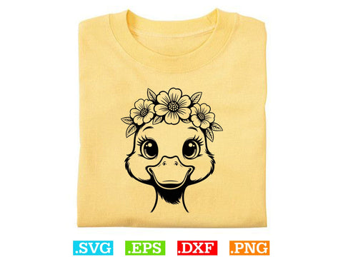 Duck With Flowers Svg Bundle, Cute Duck Svg, Cute Bird Svg SVG Creativeart88 