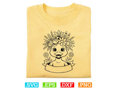 Duck With Flowers Svg Bundle, Cute Duck Svg, Cute Bird Svg SVG Creativeart88 