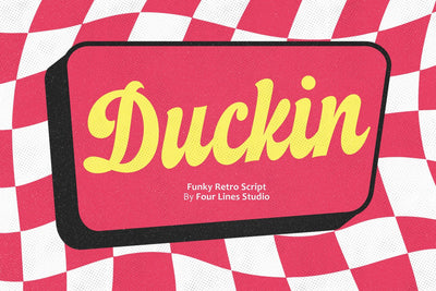 Duckin – Funky Retro Script Font Four Lines Std. 