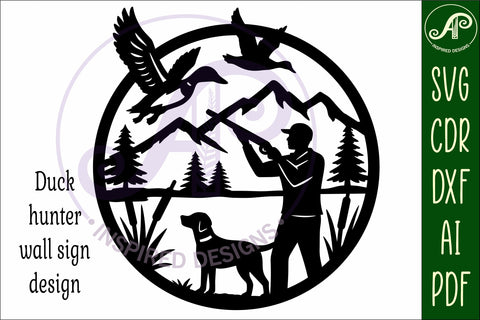 Ducking hunting wall art sign template SVG APInspireddesigns 