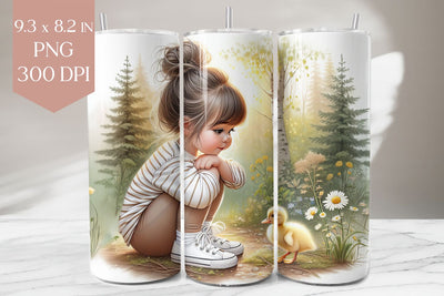 Duckling and girl tumbler wrap Sublimation BijouBay 